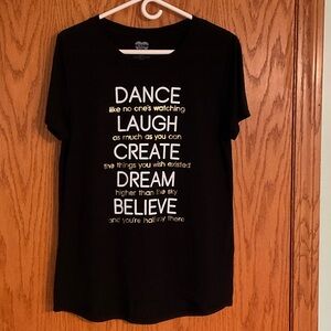 Black Graphic Tee with Inspirational Text
